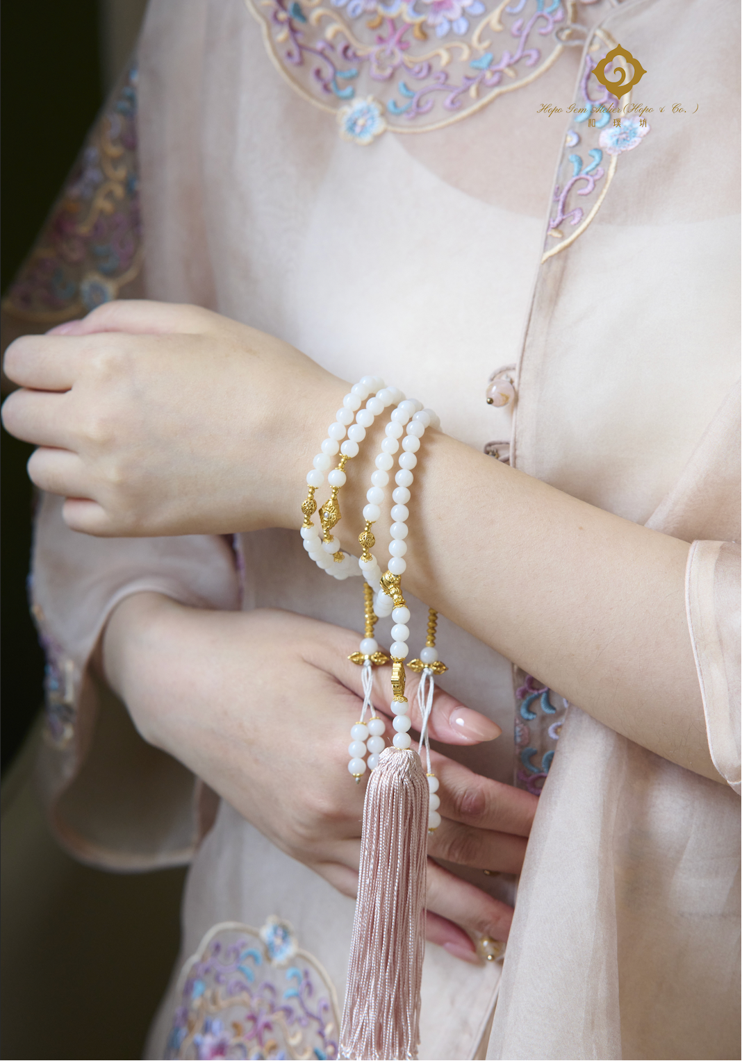 Hopo Gem Atelier (Hopo & Co.) YG Lotus Serenity Bracelet Twelve perfumed Era -Halcyon Blessings